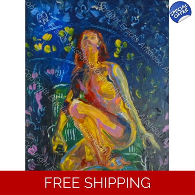 Beautiful colourful figurative nude 890